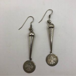 Vintage Boy Scouts of American Sterling Silver Dangle Earrings Princess Pride